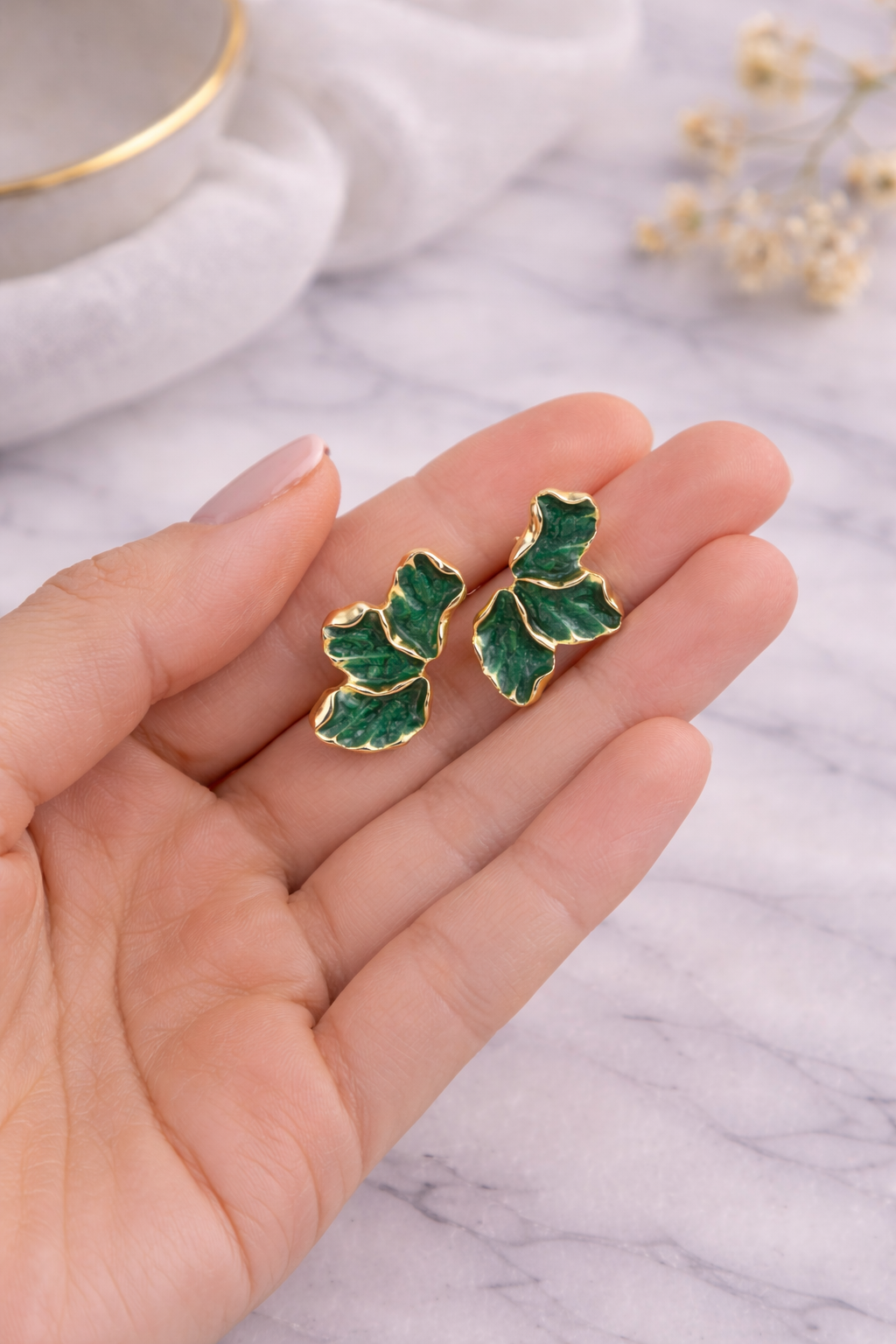 Modern Chic Gold Plated Flower pettels Earring