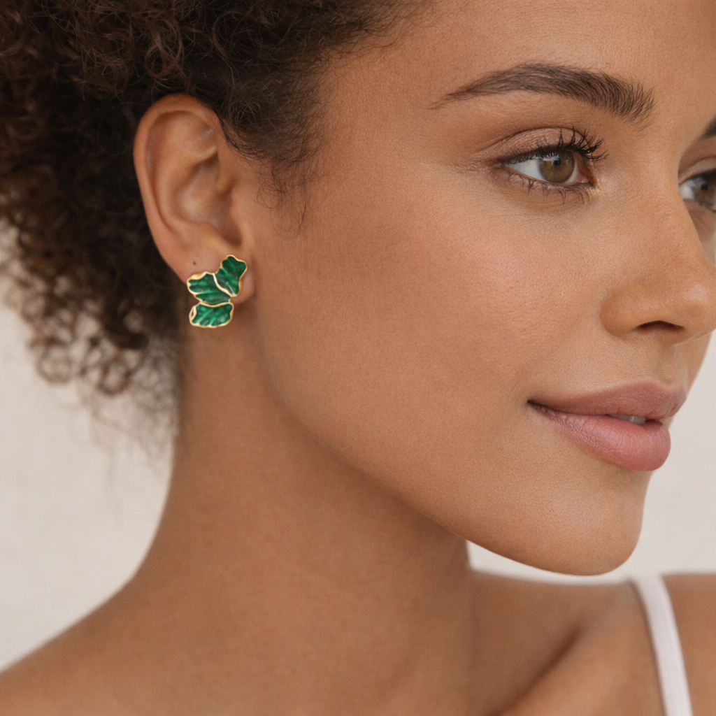 Modern Chic Gold Plated Flower pettels Earring