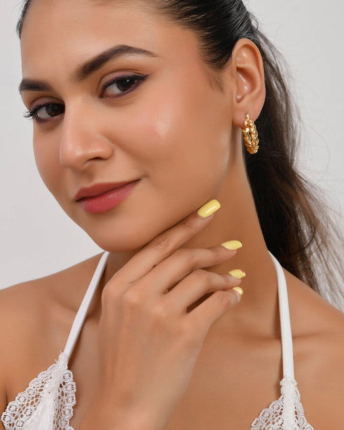 Braided Twist Statement Hoop Earrings