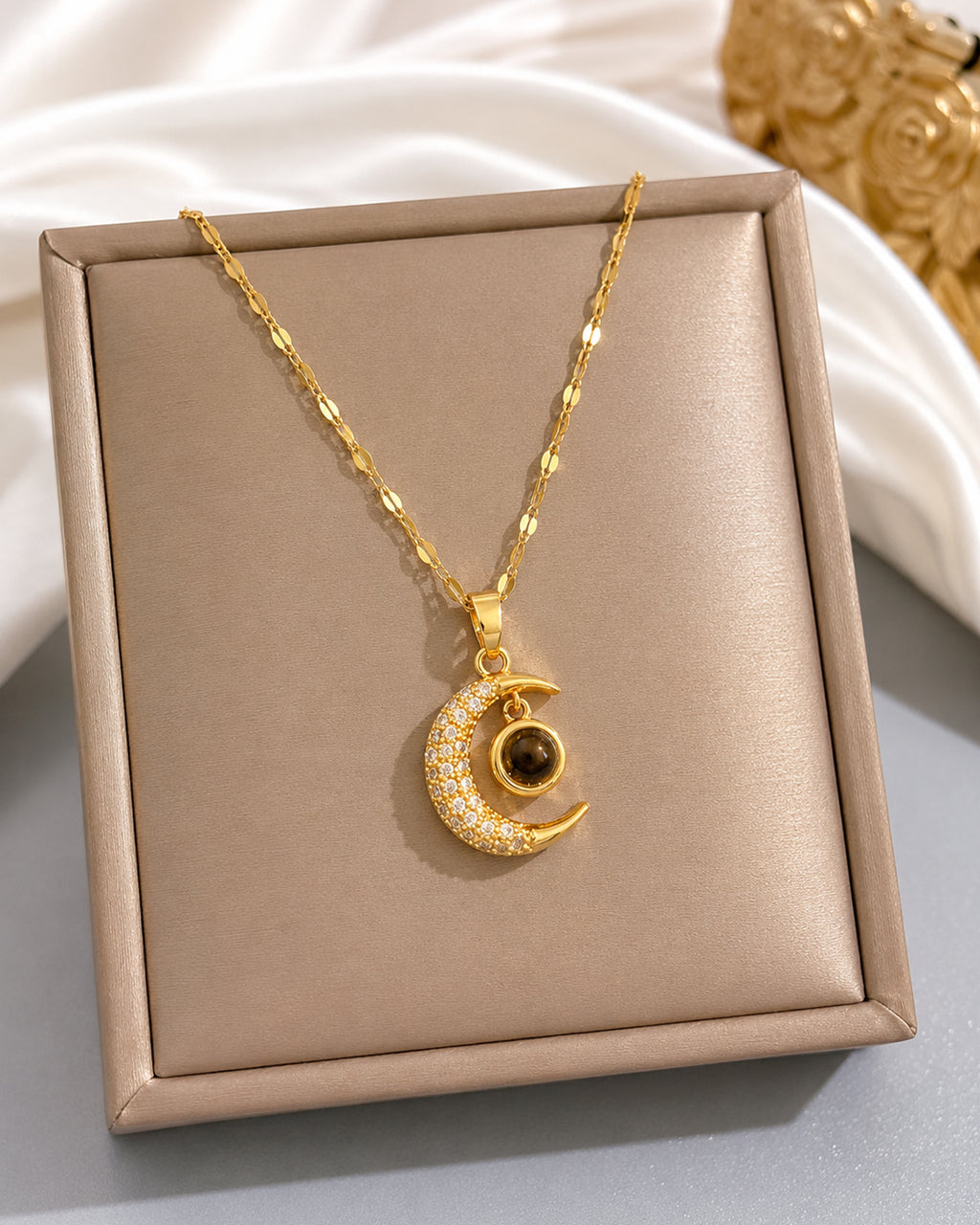 Crescent Moon Pendant Necklace