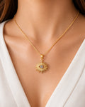 Radiant Eye Sunburst Pendant Necklace