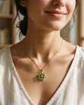 Emerald Bloom Floral Pendant Necklace