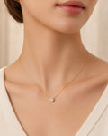 Classic Round Solitaire Crystal Pendant Necklace