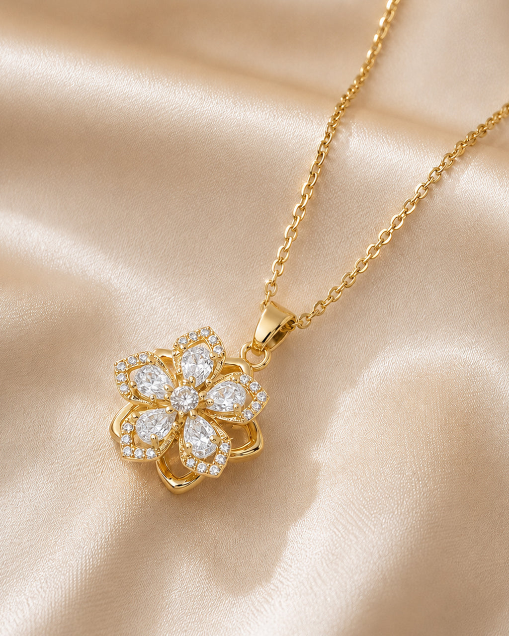 Floral Bloom Pendant Necklace
