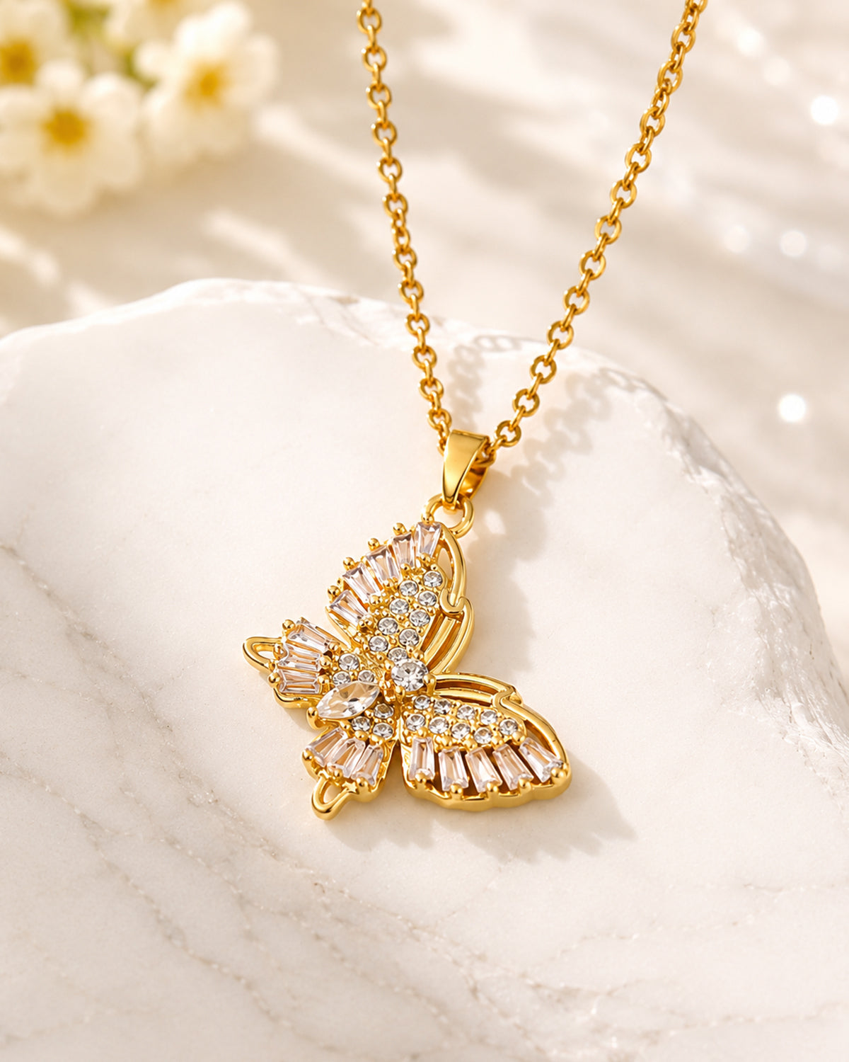 Luxury Crystal Butterfly Necklace