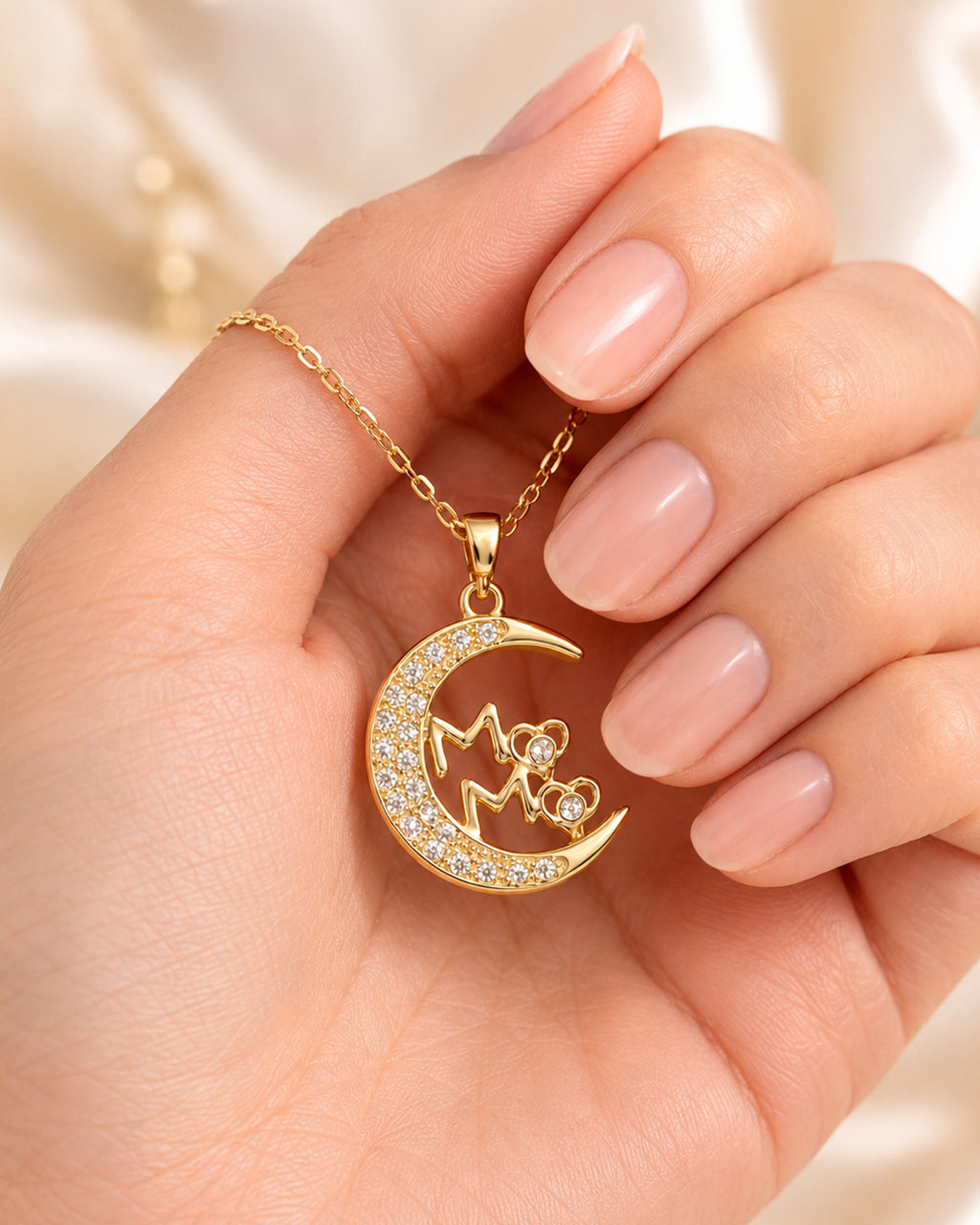Moon & Family Pendant Necklace