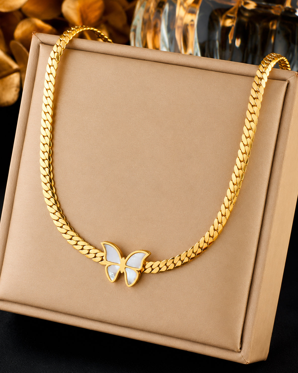 Butterfly Cuban Chain Necklace