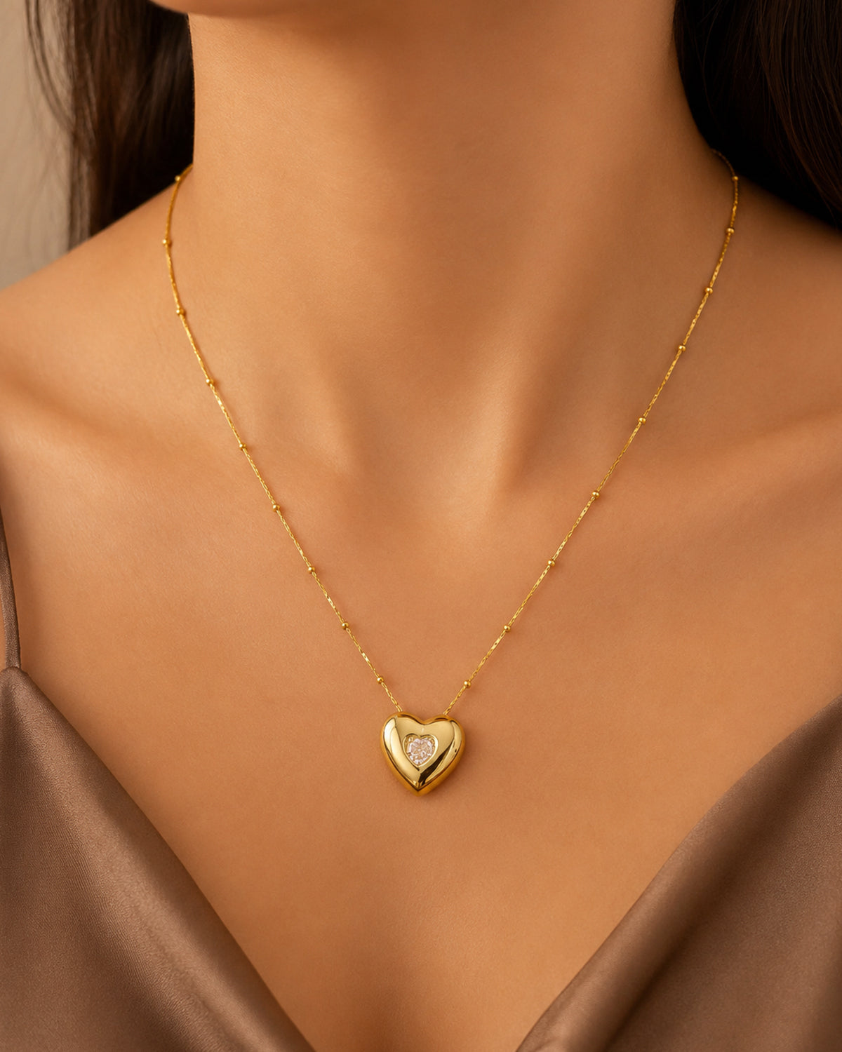 Floating Heart Pendant Necklace