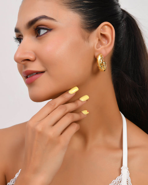Celestial Star Cut-Out Golden Hoop Earrings