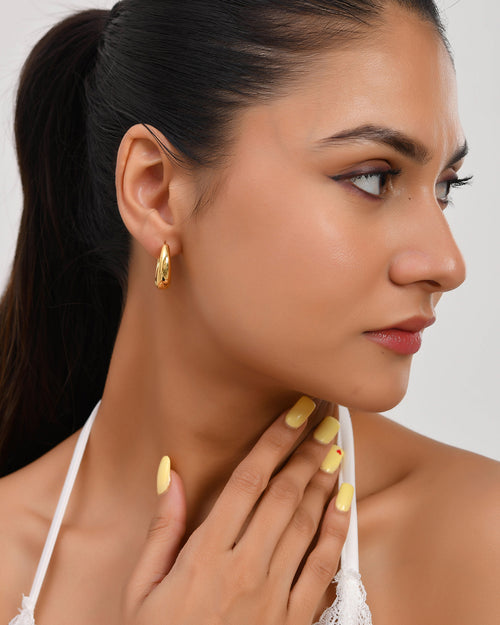 Chunky Teardrop Hoop Earrings
