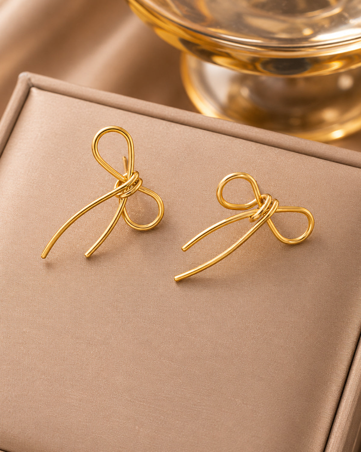 Minimalist Gold Bow Stud Earrings