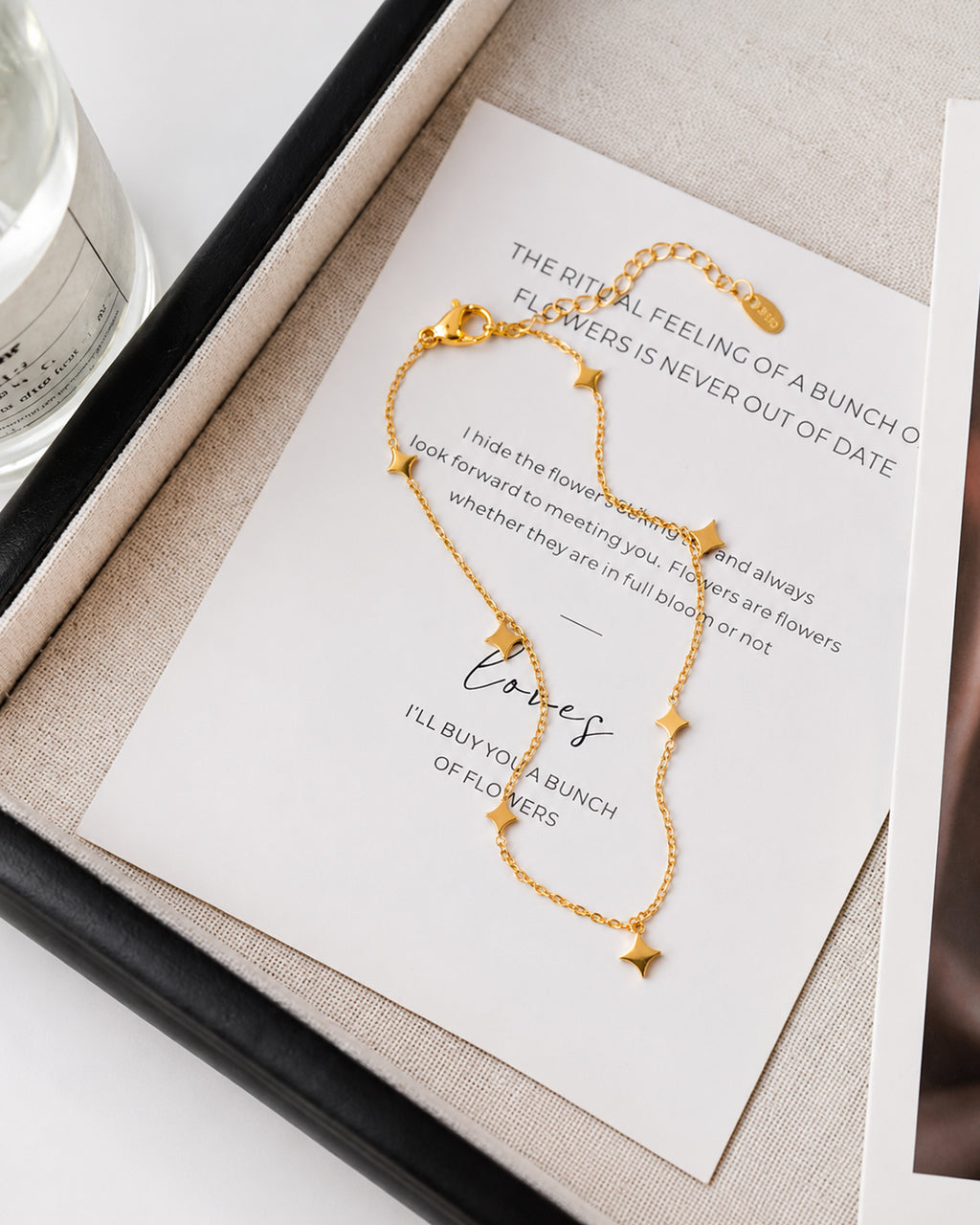 Gold Star Charm Anklet