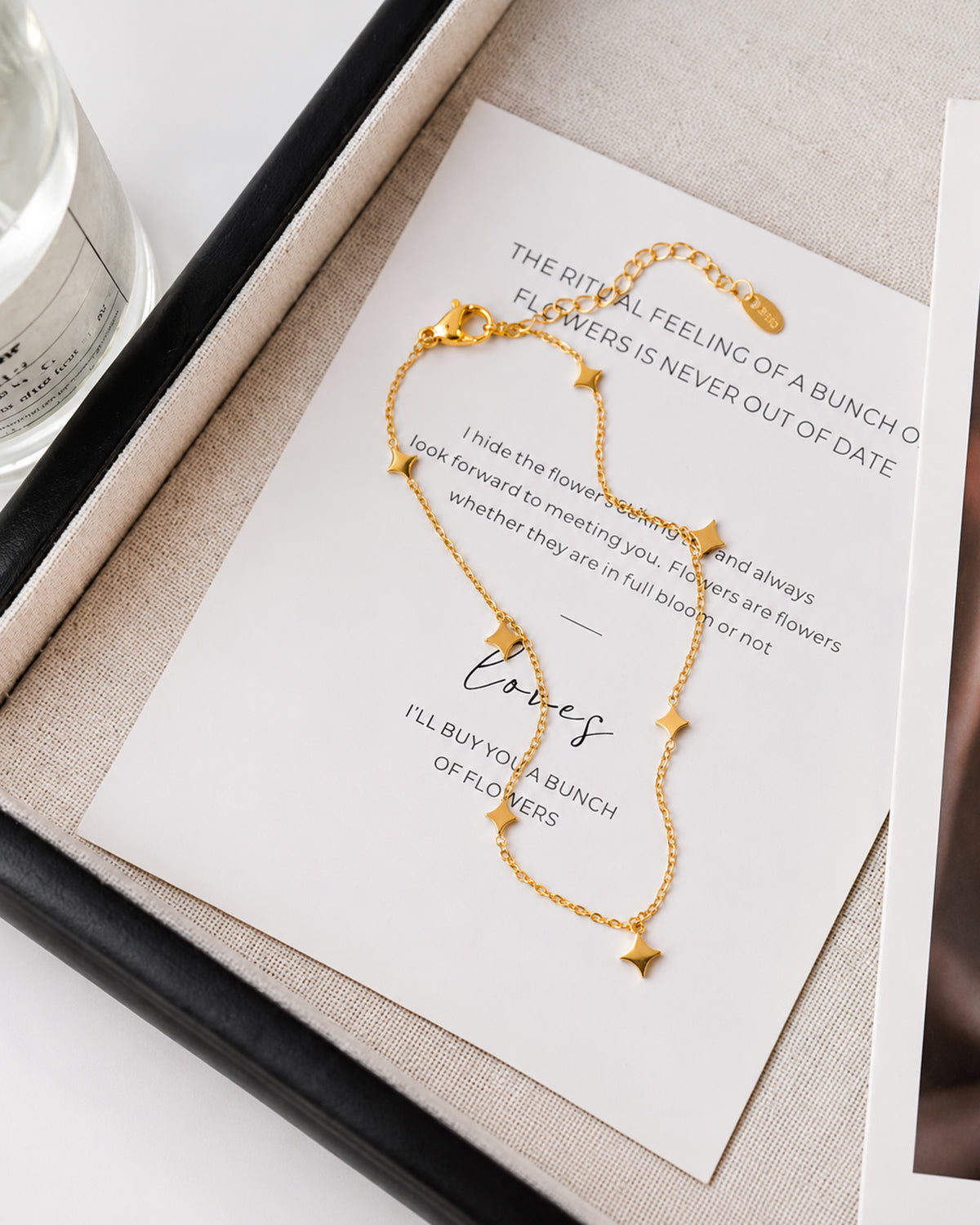 Gold Star Charm Anklet