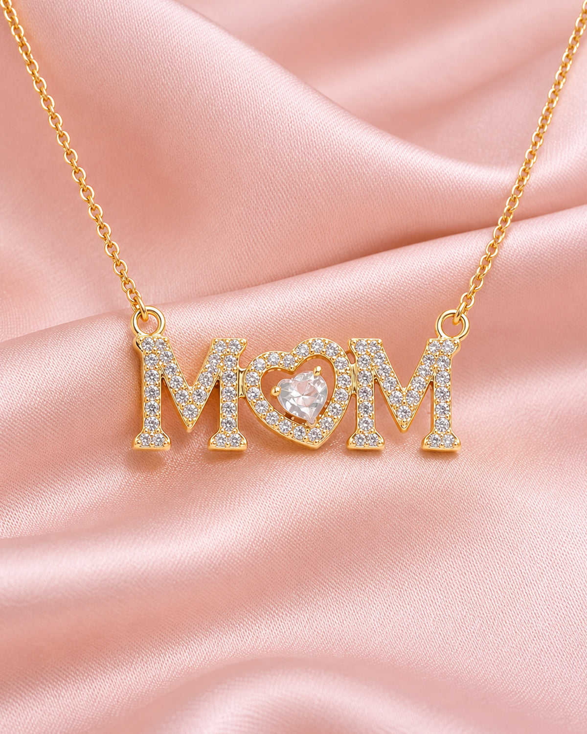 Crystal MOM Pendant Necklace