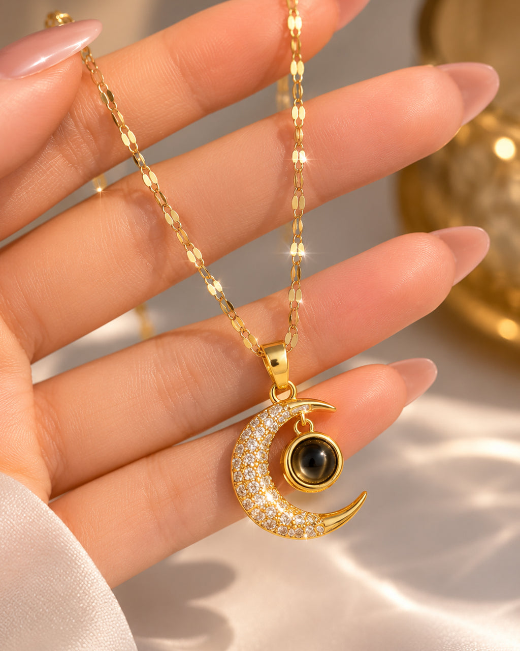 Crescent Moon Pendant Necklace
