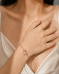 Rose Gold Roman Numeral Double Circle Bracelet