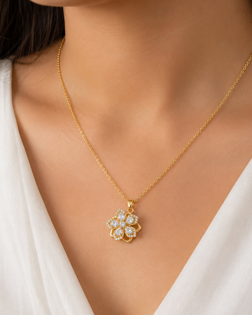 Floral Bloom Pendant Necklace