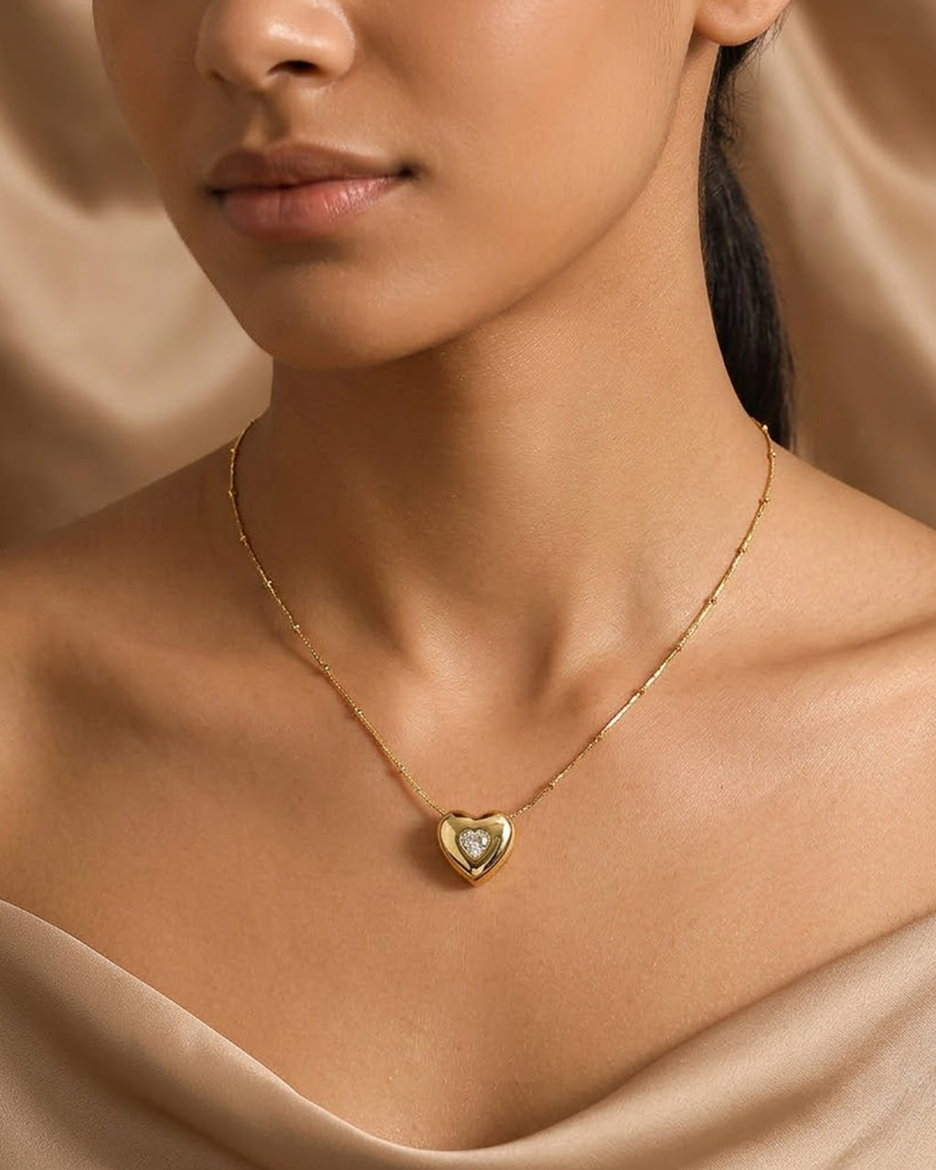 Floating Heart Pendant Necklace