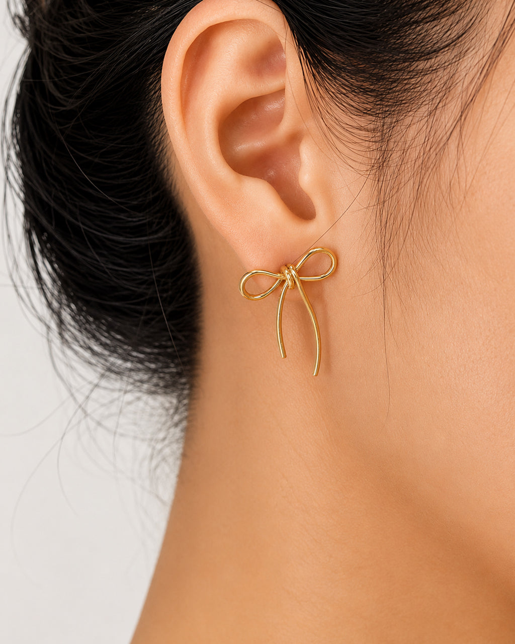 Minimalist Gold Bow Stud Earrings