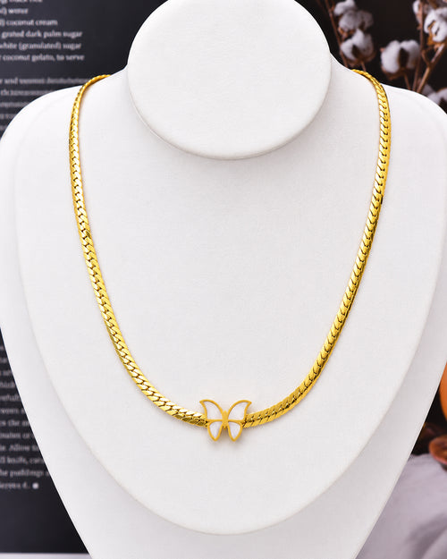Butterfly Cuban Chain Necklace