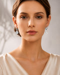 Silver Sun & Moon Charm Hoop Earrings