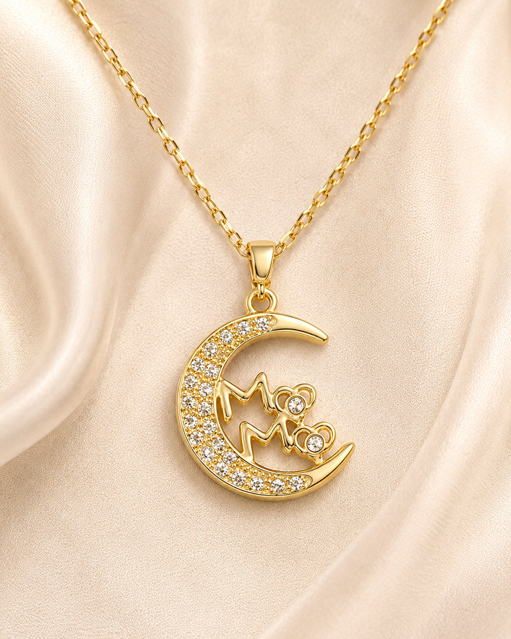 Moon & Family Pendant Necklace