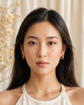 Crystal Studded Gold Hoop Earrings