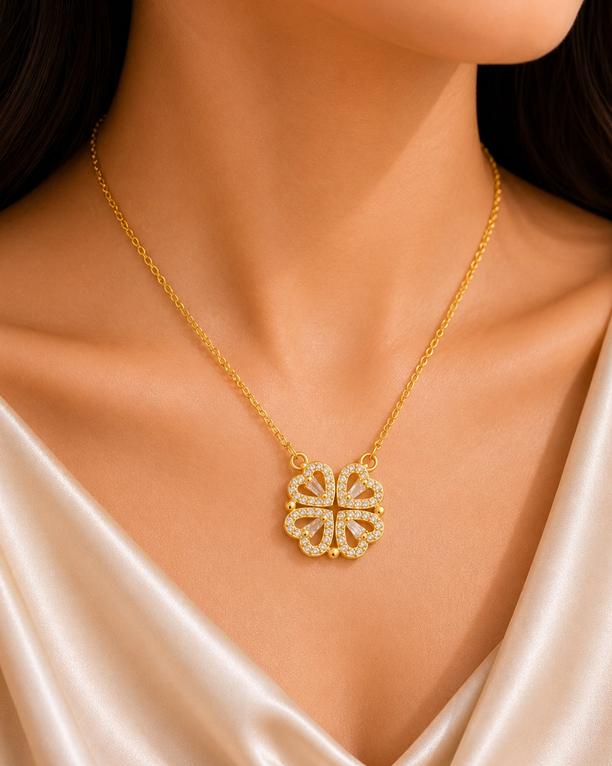 Gold Crystal Magnetic Necklace for Women