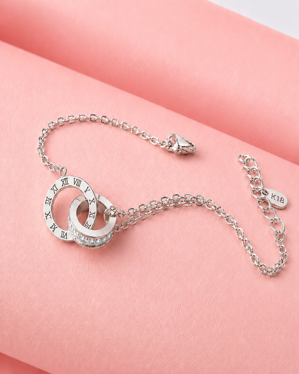 Gold Roman Numeral Double Circle Bracelet