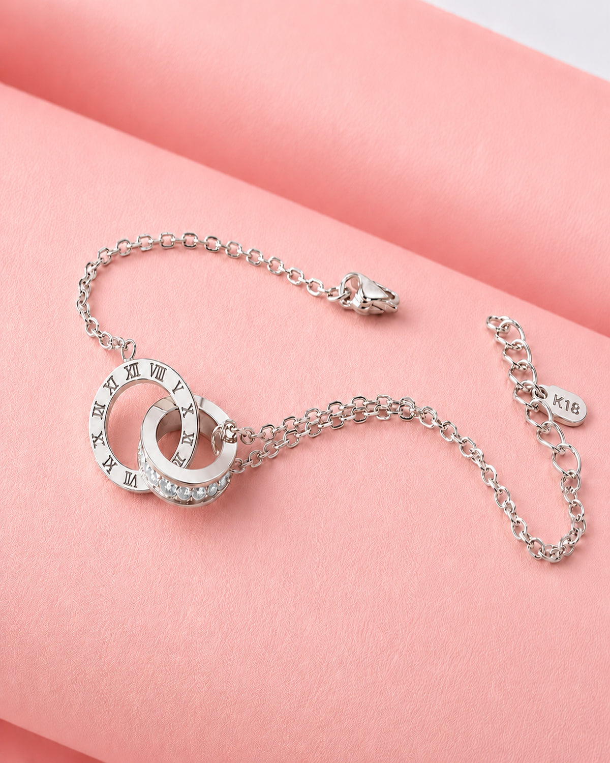 Gold Roman Numeral Double Circle Bracelet