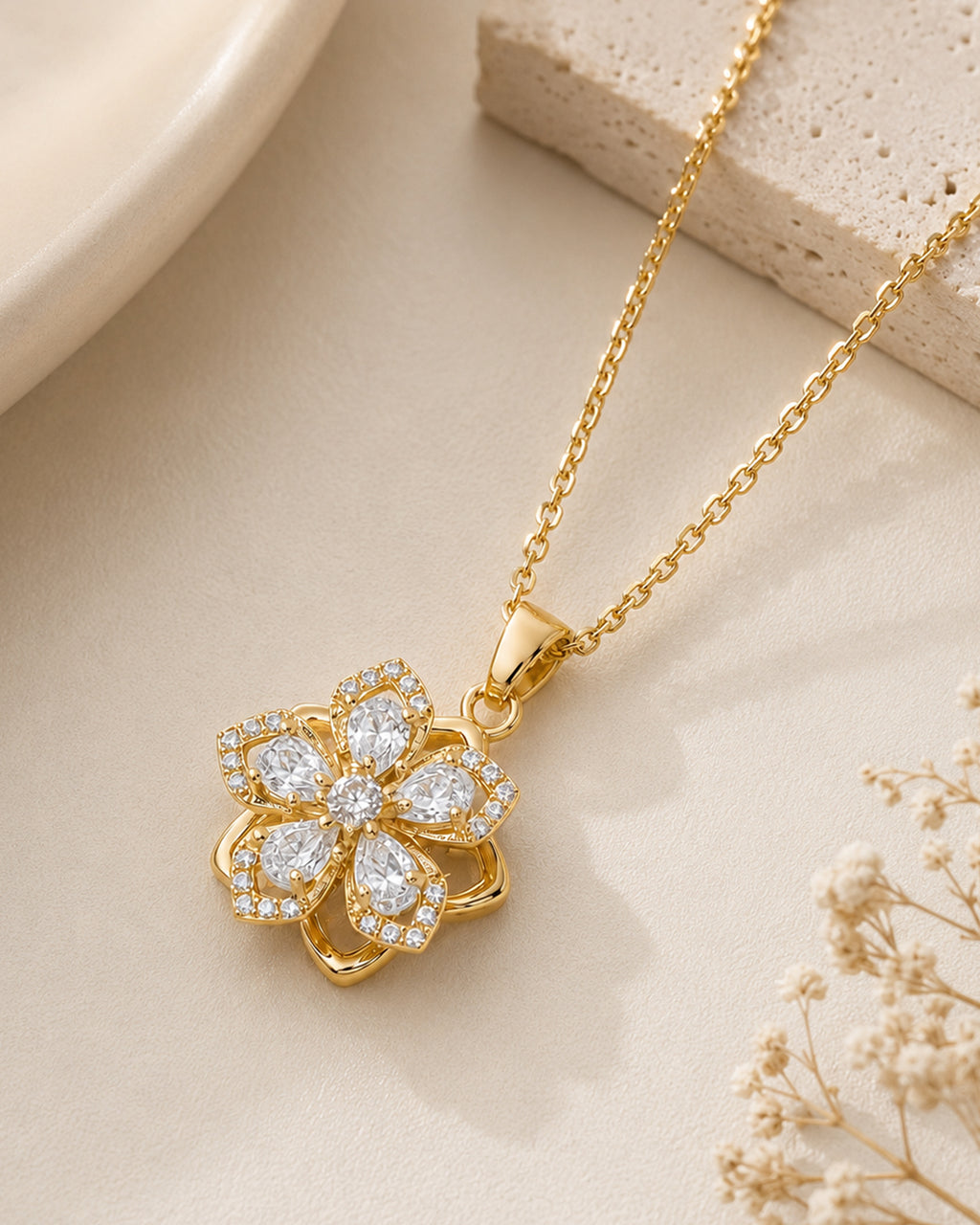 Floral Bloom Pendant Necklace