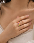 Adjustable Colour Bloom Floral Band Ring