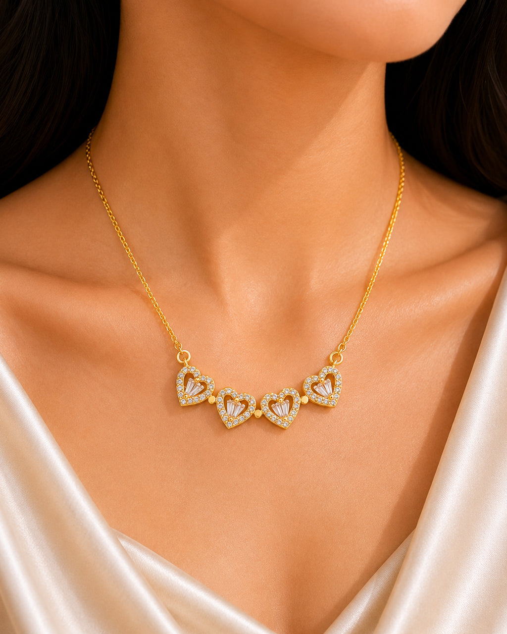 Gold Crystal Magnetic Necklace for Women