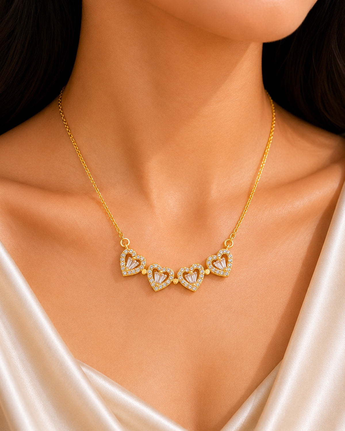 Gold Crystal Magnetic Necklace for Women