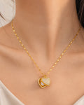 Heart Locket Pendant Necklace with Hidden Pearl Detail