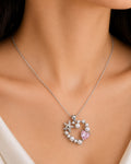 Ocean Pearl Heart Pendant Necklace – Silver Finish