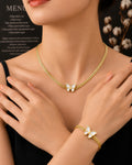 Butterfly Gold Chain Necklace & Bracelet Jewelry Set