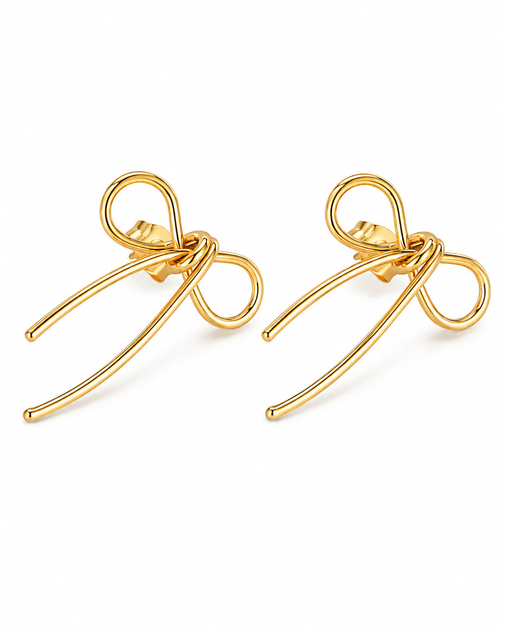 Minimalist Gold Bow Stud Earrings