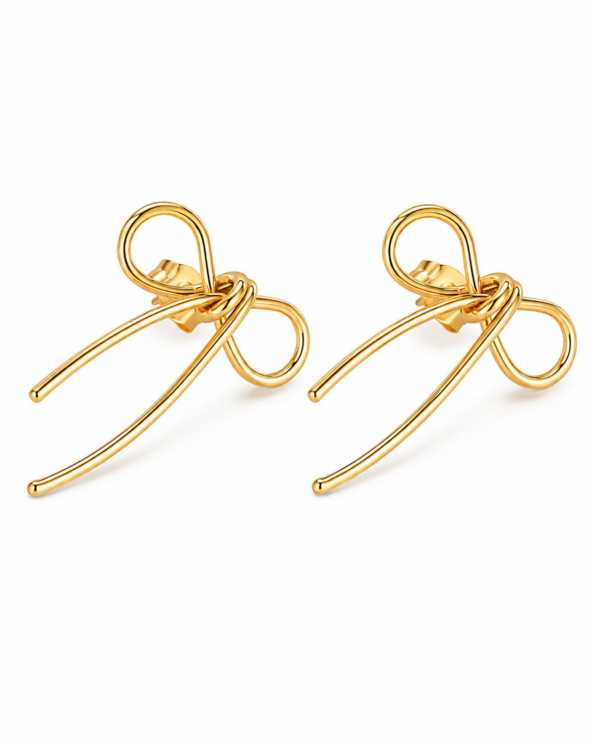 Minimalist Gold Bow Stud Earrings