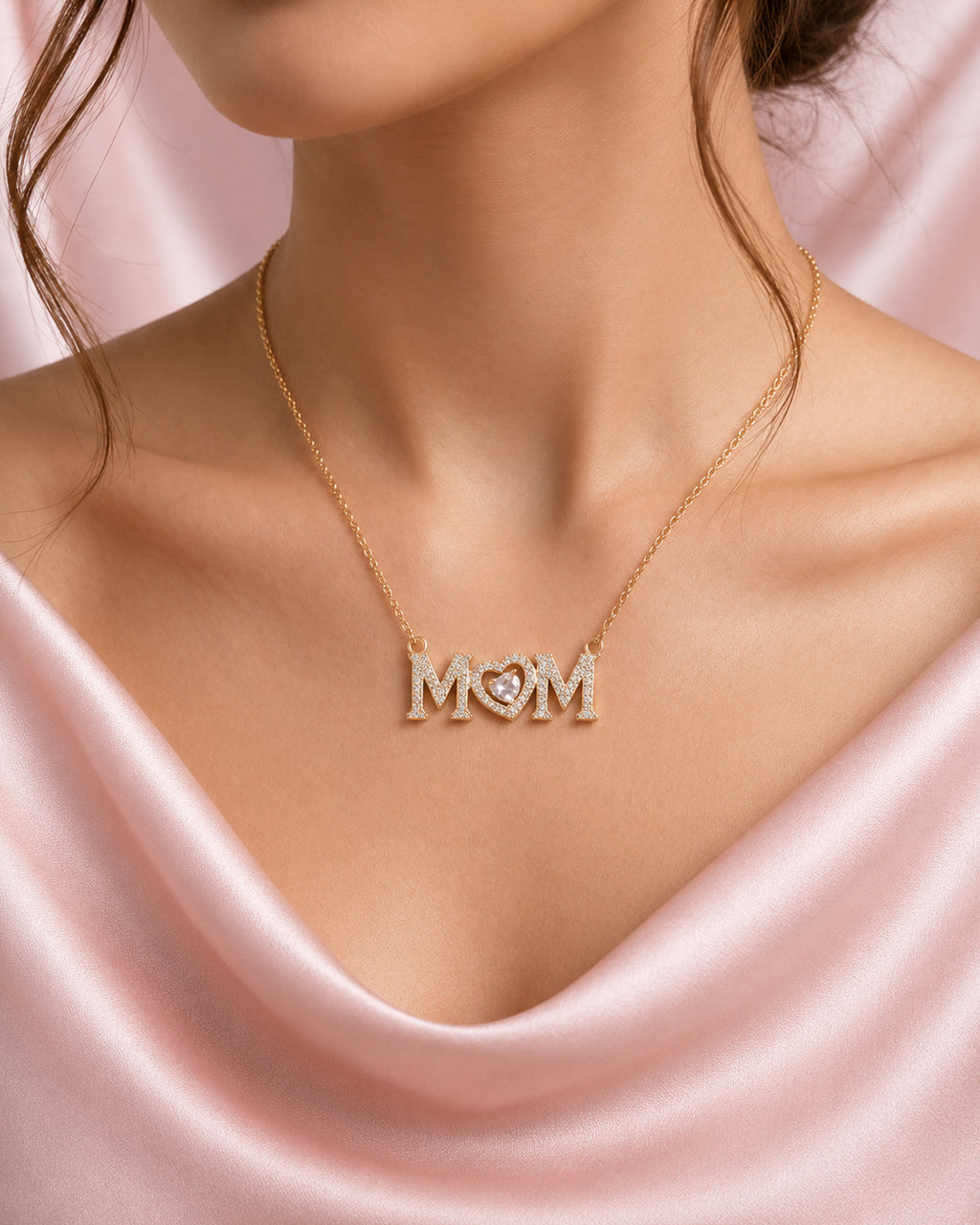 Crystal MOM Pendant Necklace