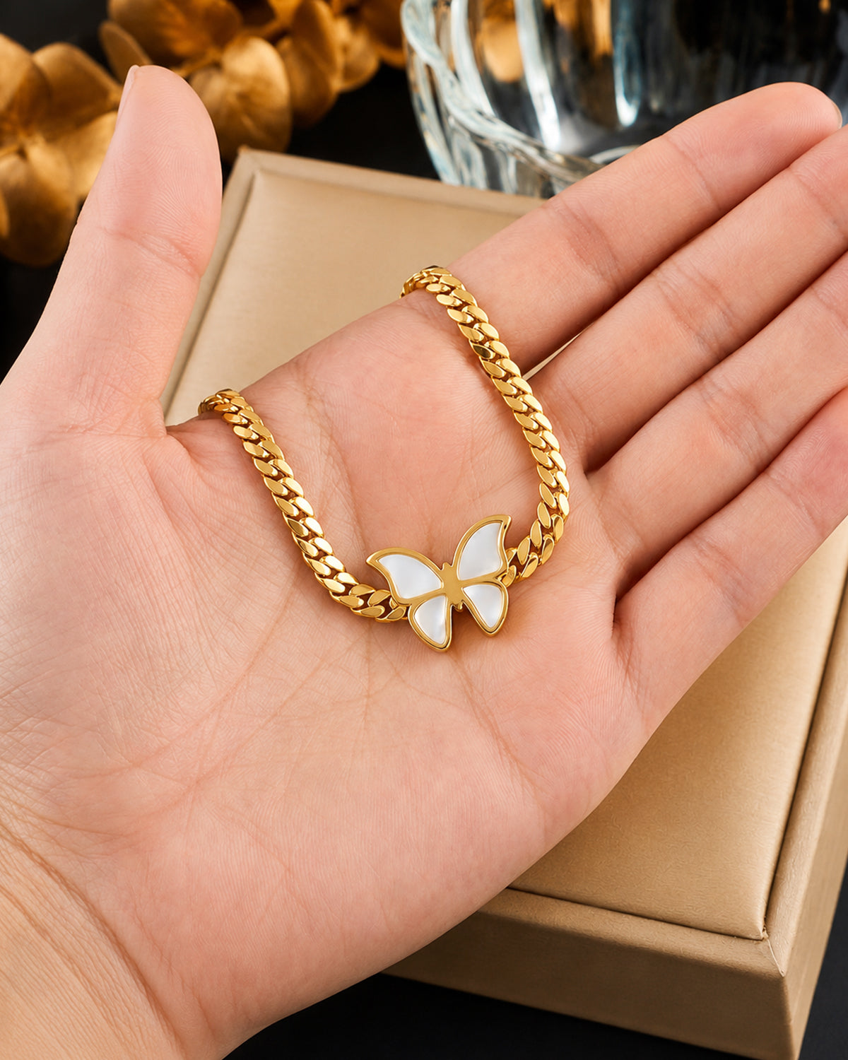 Butterfly Cuban Chain Necklace