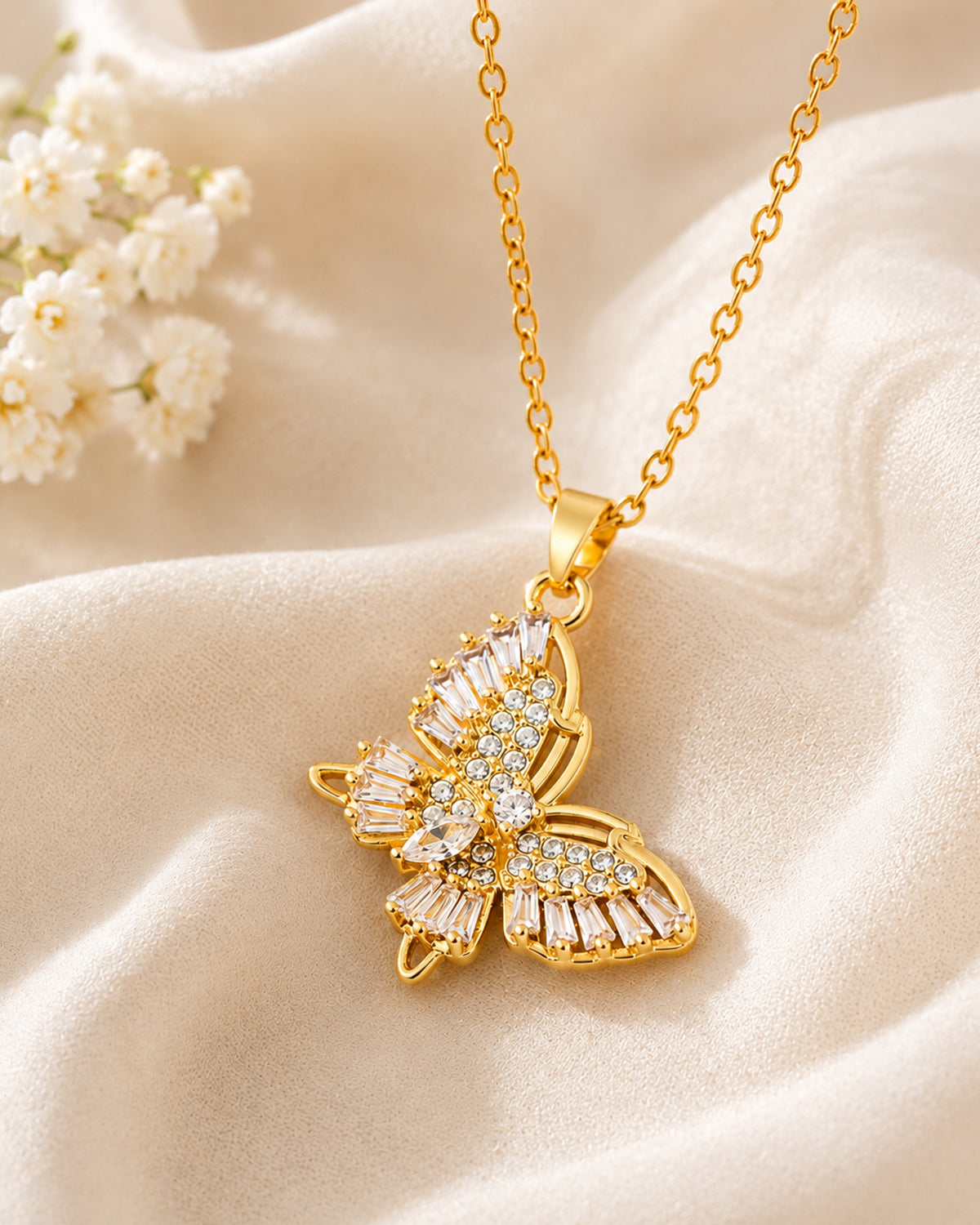 Luxury Crystal Butterfly Necklace