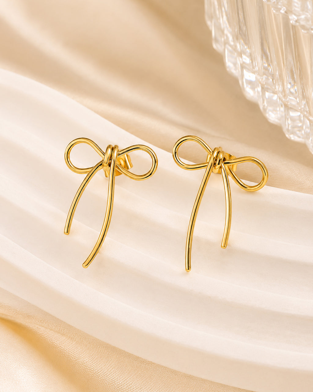 Minimalist Gold Bow Stud Earrings