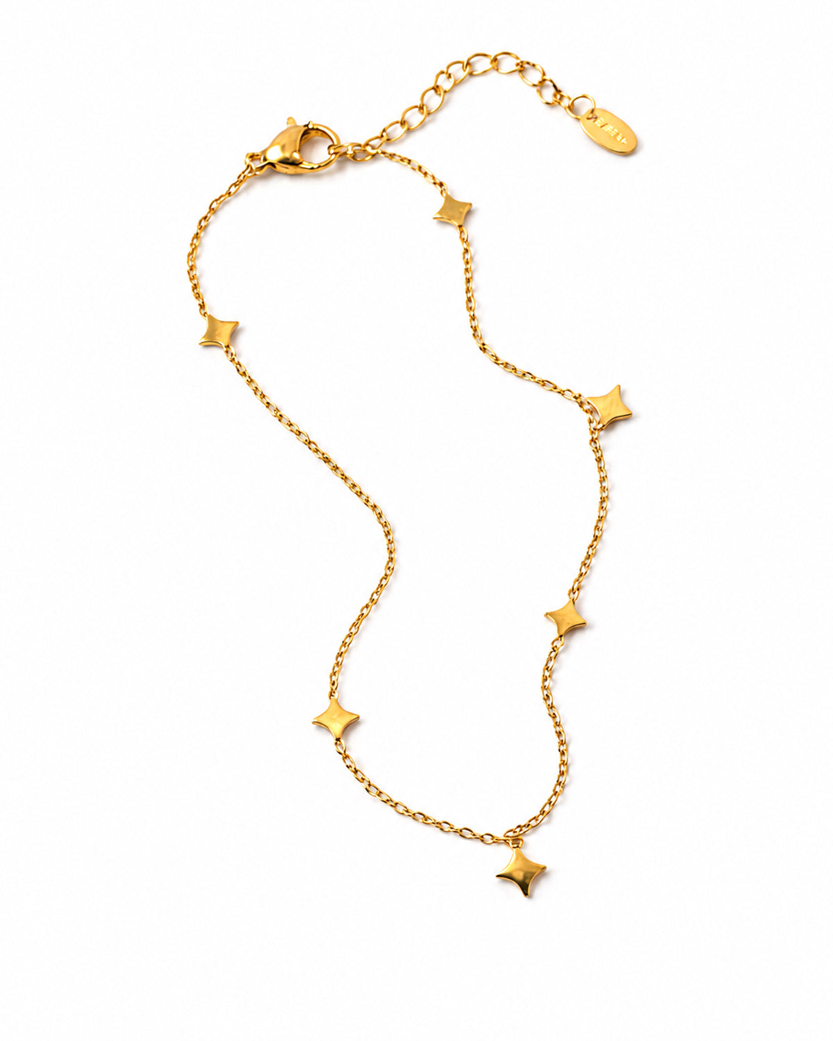 Gold Star Charm Anklet
