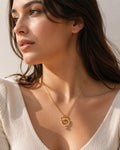 Interlocking Circle Drop Pendant Necklace