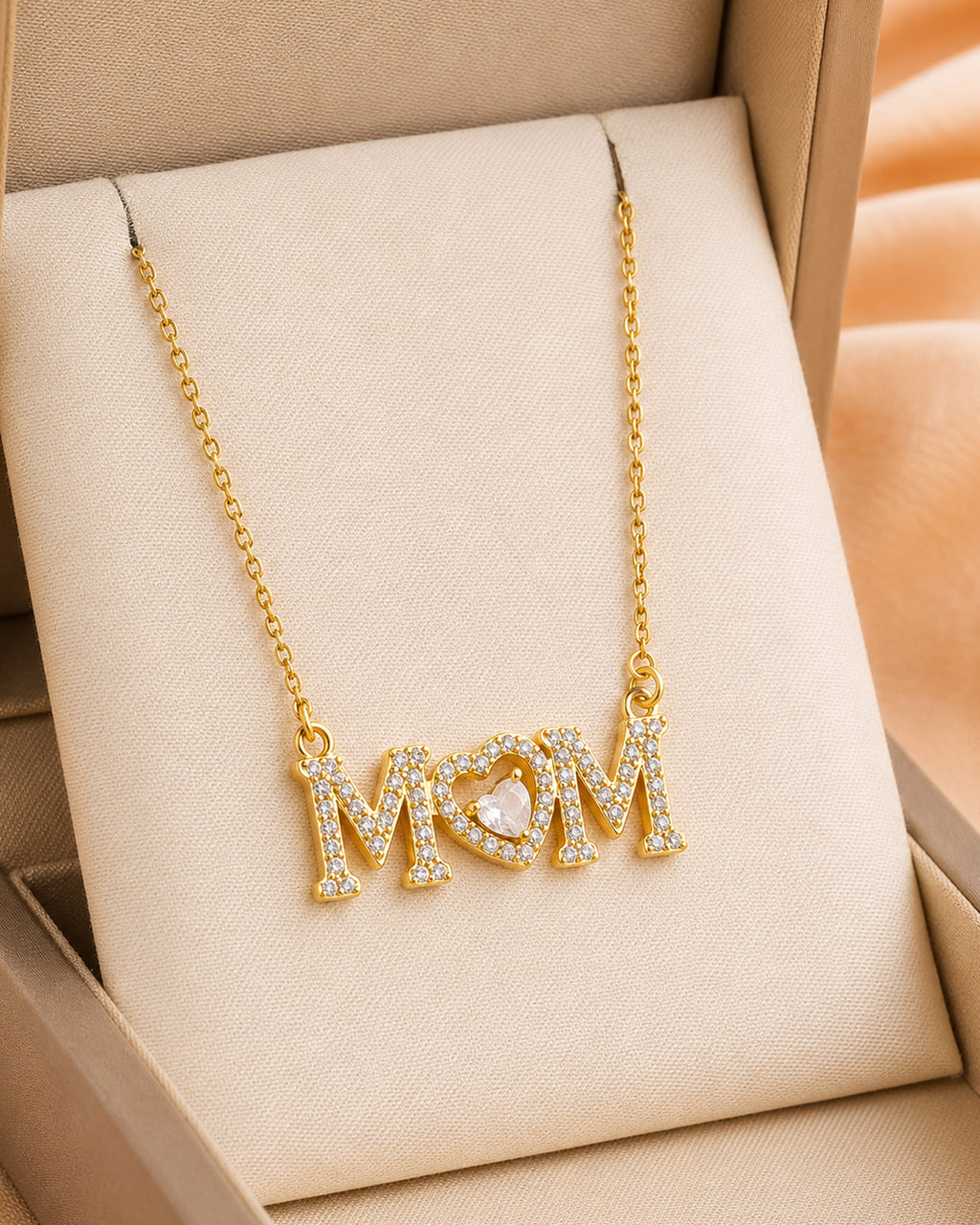 Crystal MOM Pendant Necklace