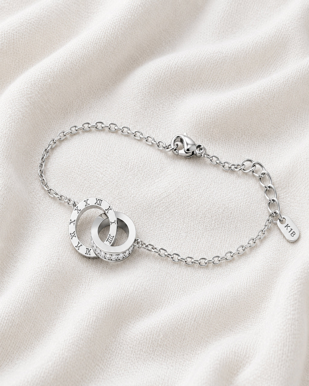 Gold Roman Numeral Double Circle Bracelet
