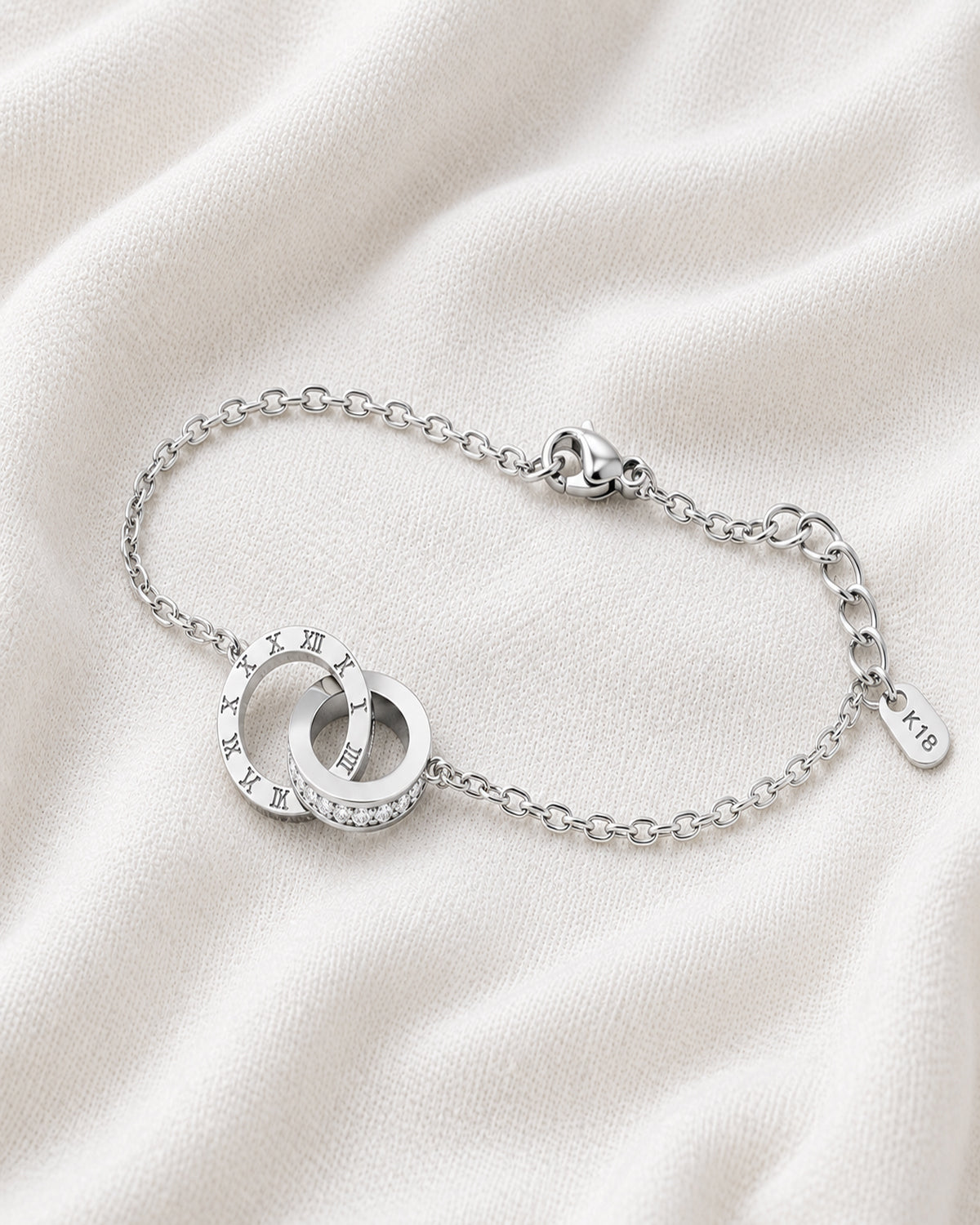 Gold Roman Numeral Double Circle Bracelet