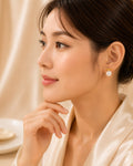 Minimal Pearl Bar Stud Earrings
