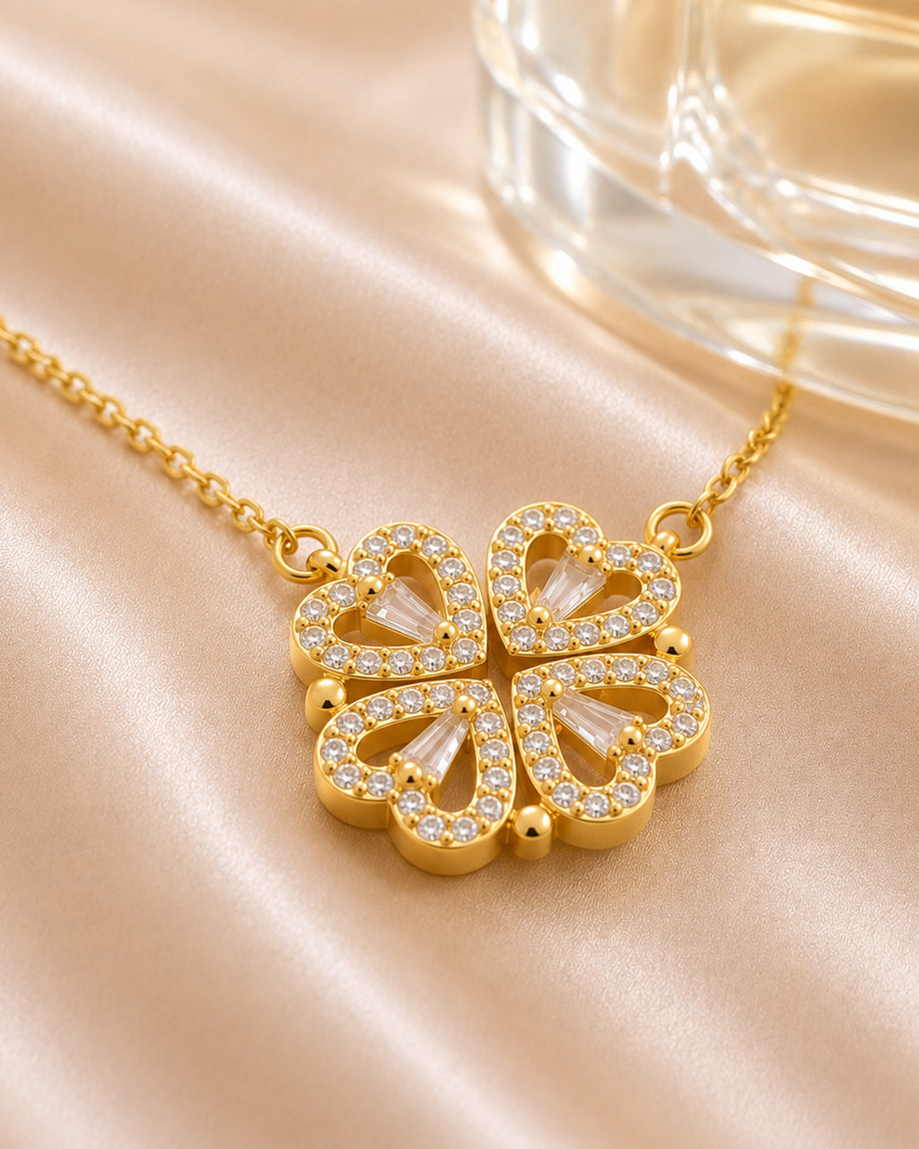 Gold Crystal Magnetic Necklace for Women